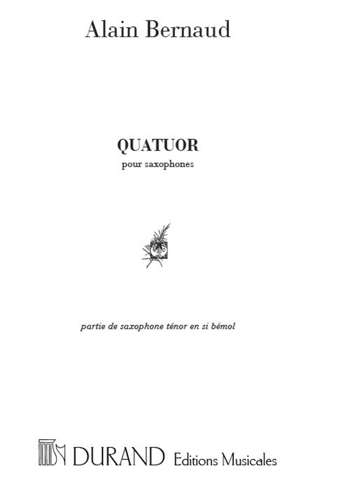 Quatuor, Pour Saxophone Tenor En Si Bemol